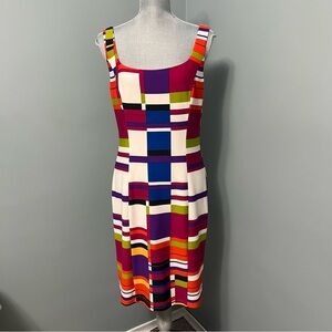 MUSE sleeveless sheath dress colour block women’s size 10 business casual